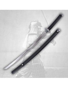 Katana décorative avec fourreau noir, avec support