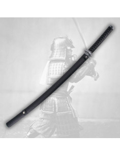 Katana décorative avec fourreau noir, avec support 2