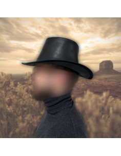 Chapeau de pèlerin en cuir noir 2