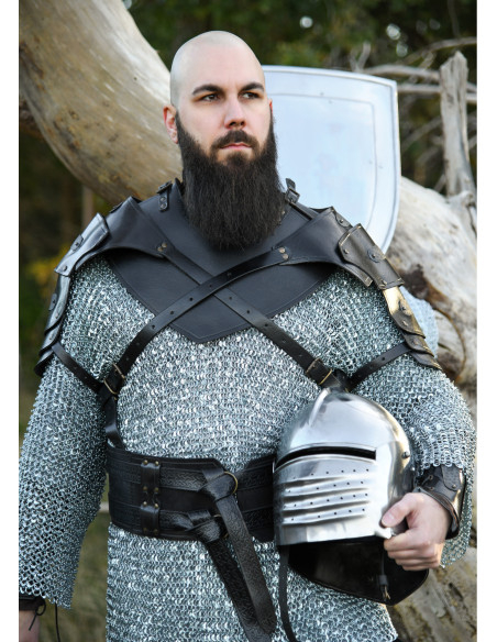 Épaule medieval en cuir modèle Balor,...