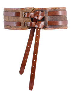 Ceinture médiévale double en cuir modèle Sindri, couleur...