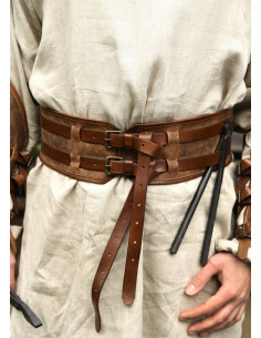 Ceinture médiévale double en cuir modèle Sindri, couleur... 2