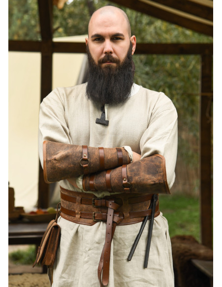 Ceinture médiévale double en cuir...