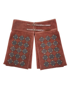 Falda médiévale en cuir suédé modèle Vidar, couleur marron