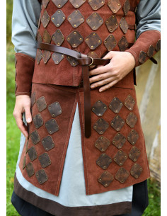 Falda médiévale en cuir suédé modèle Vidar, couleur marron 2