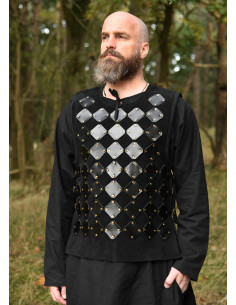 Panneau médiéval en cuir modèle Vares, couleur noire 2