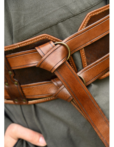 Ceinture médiévale double en cuir...