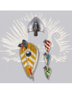 Pack enfants vikings : bouclier en forme de goutte, hache...