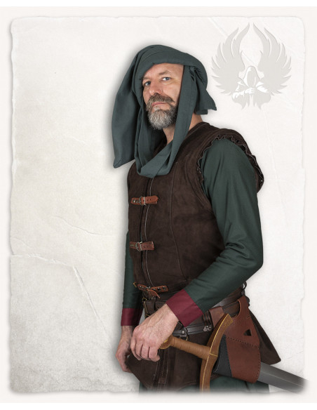 Gilet médiéval long en daim modèle...