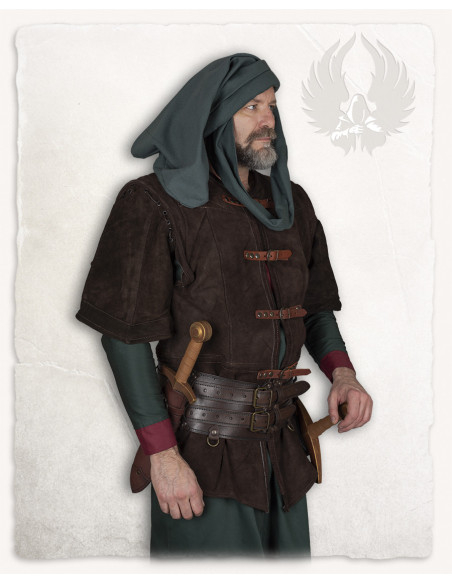 Gilet médiéval long en daim modèle...