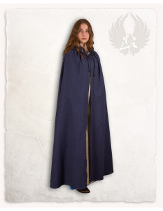 Capa médiévale en coton modèle Aaron, couleur bleue