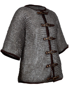 Chemise de cotte de mailles à anneaux plats rivetés,...