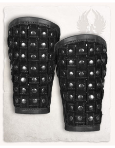 Bracelets médiévaux en cuir modèle Robert, couleur noire