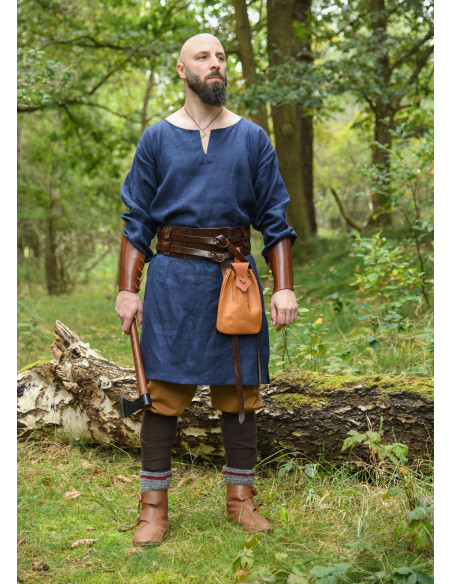 Tunique longue viking en lin, couleur...