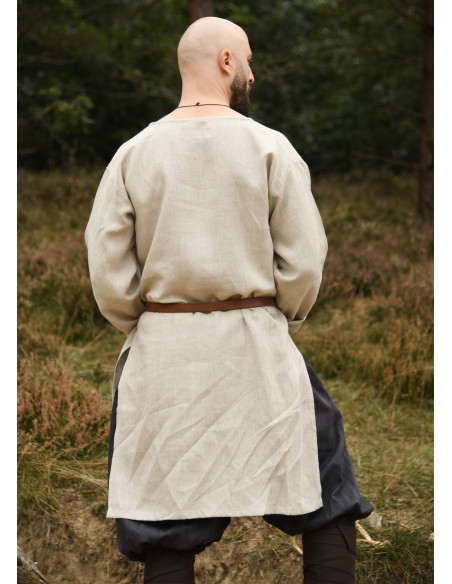 Tunique longue vikingue en lin,...