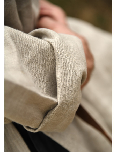 Tunique longue vikingue en lin,...