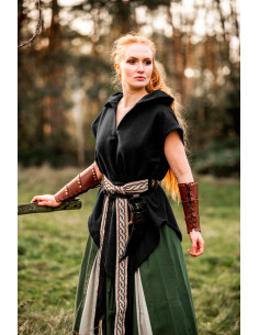 Tunique médiévale noire d'archer modèle Aldón, unisexe