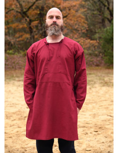 Tunique vikingue en coton modèle Viborg, couleur rouge 2