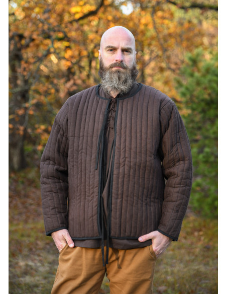 Gambison médiéval en coton matelassé,...