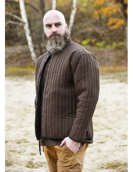 Gambison médiéval en coton matelassé,...