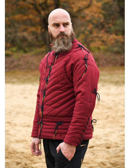 Gambison médiéval en coton rembourré,...