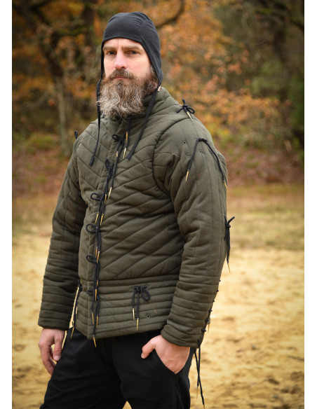 Gambison médiéval en coton matelassé,...