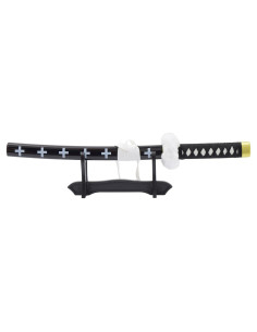 Katana miniature noire en bambou de Trafalgar Law - One... 2