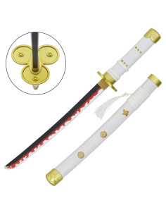 Katana blanche en bambou miniature Enma noire de Zoro -...