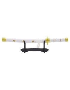 Katana blanche en bambou miniature Enma noire de Zoro -... 2