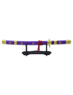 Katana violette en bambou miniature Enma noire de Zoro -... 2