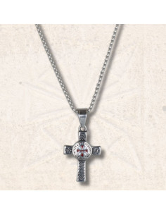 Pendentif avec chaîne et Croix Templière (4,3 cm.)