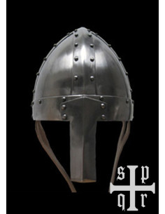 Casque médiéval de type Spangenhelm avec protection...