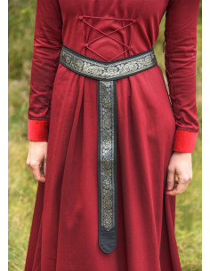 Ceinture médiévale décorée en Y, couleur noire 2