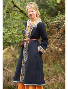 Veste viking bordée modèle Ella, couleur bleu foncé