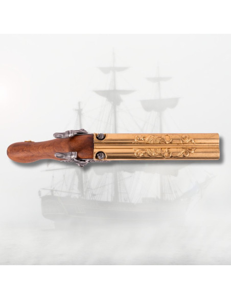 Pistolet à deux canons de percussion...