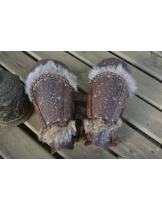 Bracelets Vikings Baldur en peau de lapin 2