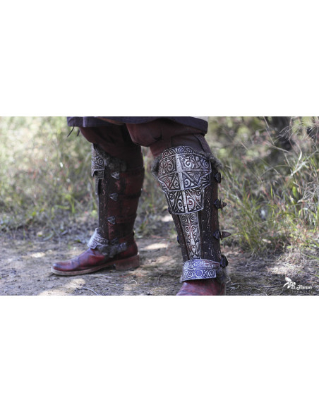 Jambières vikings Barbares avec gravures
