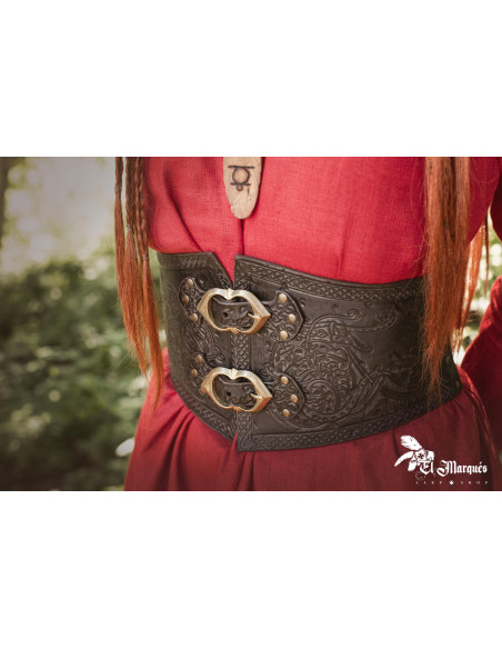 Ceinture Corset Viking Valkyrie - Marron