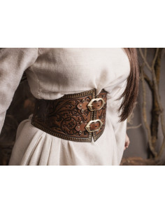 Ceinture Corset dame Noble avec brocarts - Marron