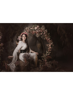 Ceinture Corset dame Noble avec brocarts - Marron 2