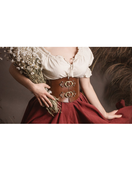 Ceinture corset femme Shire en marron