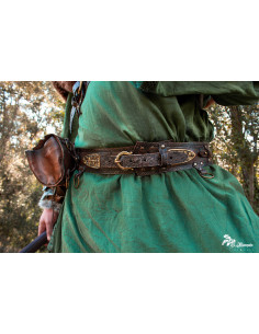 Ceinture médiévale large Drakkar - marron foncé