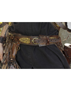 Ceinture médiévale large Drakkar - marron foncé 2