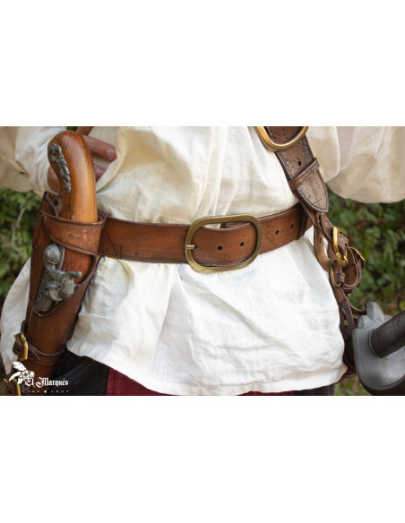 Ceinture Pirate en cuir marron