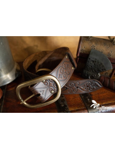 Ceinture Noble Renaissance en cuir - Marron
