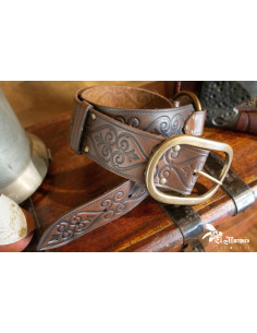 Ceinture Noble Renaissance en cuir - Marron 2