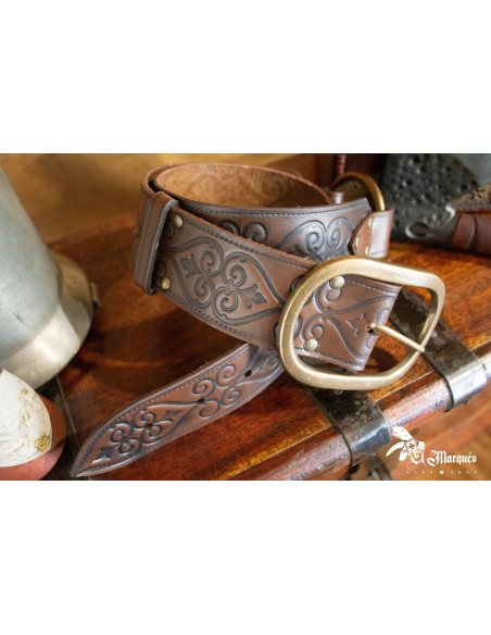 Ceinture Noble Renaissance en cuir -...