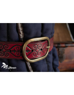 Ceinture Noble Renaissance en cuir - Rouge 2
