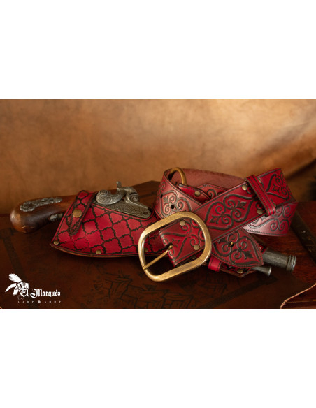 Ceinture Noble Renaissance en cuir -...
