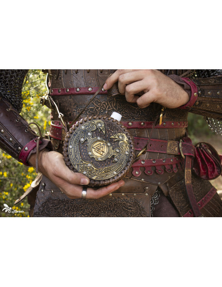 Gourde Viking d'Odin avec sangle